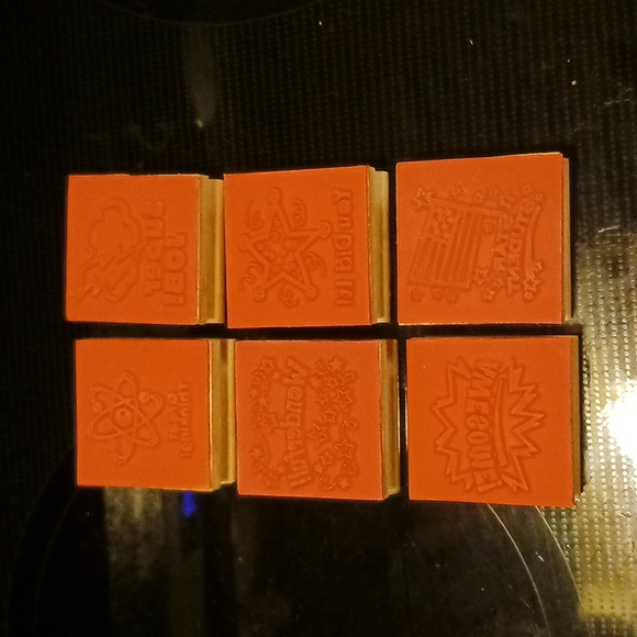 Peachtree playthings Bravo set of 6 wood rubber stamper - Picture 2 of 3